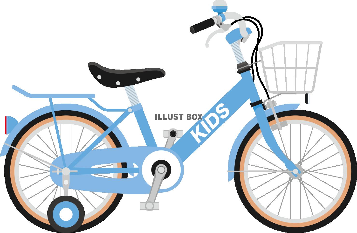 無料イラスト 子供用自転車 ブルー