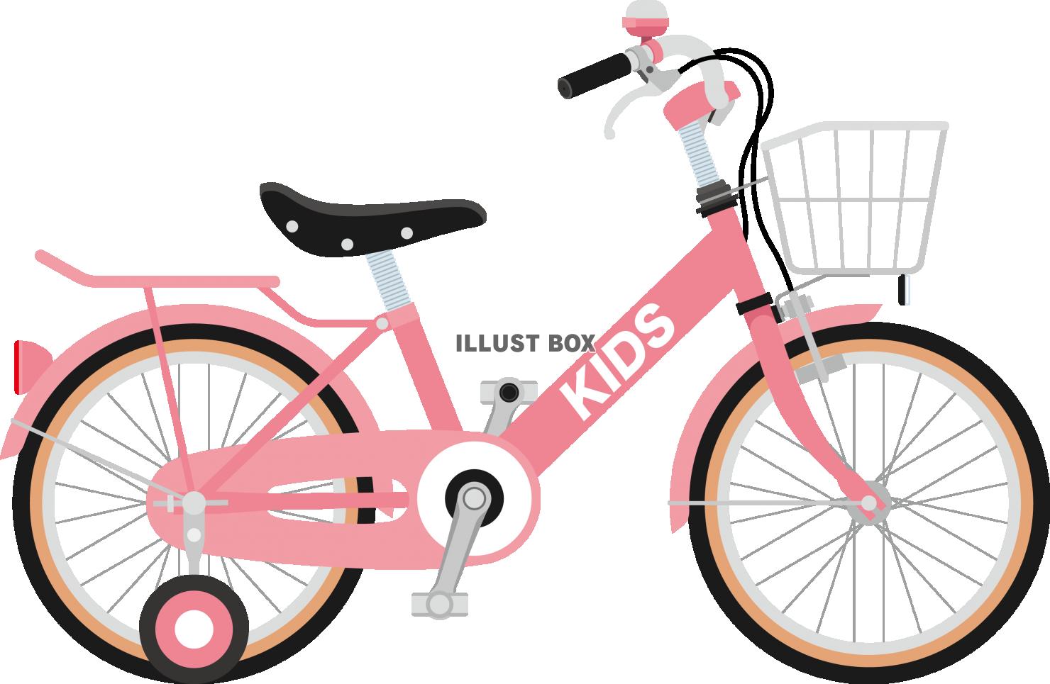 無料イラスト 子供用自転車 ピンク