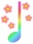 虹色音符壁紙画像シンプル背景素材イラスト。ベクターもあります