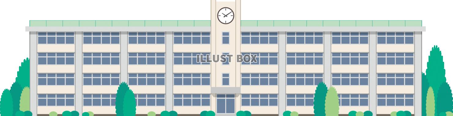 無料イラスト 学校 校舎