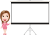 プレゼン　女性　プロジェクタースクリーン