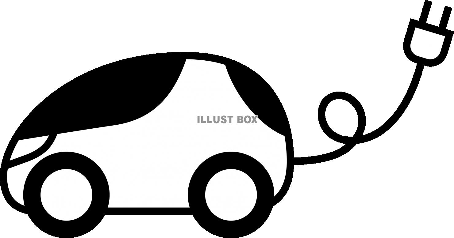 無料イラスト 電気自動車のイメージ ピクトグラム