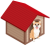 犬小屋と柴犬 豆柴