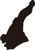 淡路島の地図（黒色）