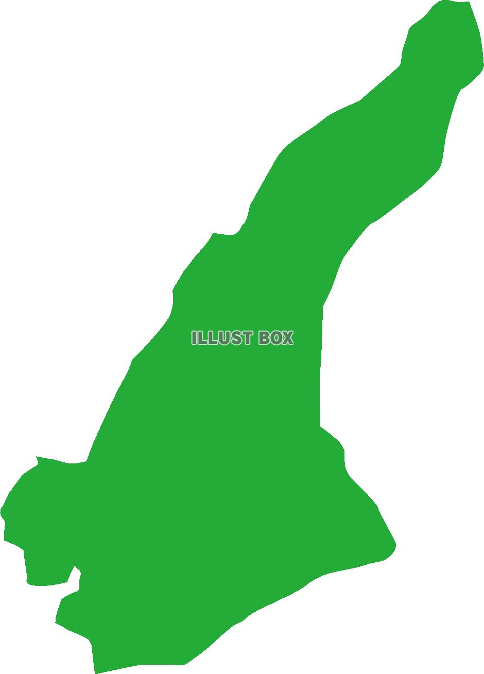 無料イラスト 淡路島の地図 緑色