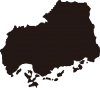広島県の地図（黒色）