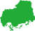 広島県の地図（緑色）