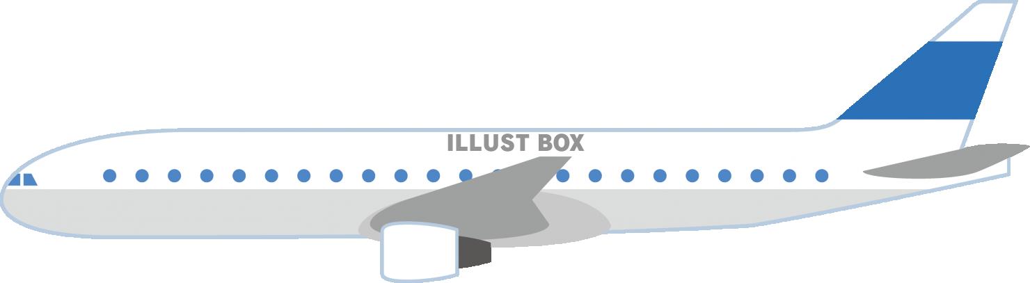 無料イラスト 飛行機 ジェット機 旅客機 真横