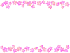 桜の花模様フレーム、飾り枠素材イラスト。透過PNG