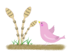 つくしと鳥のイラスト２