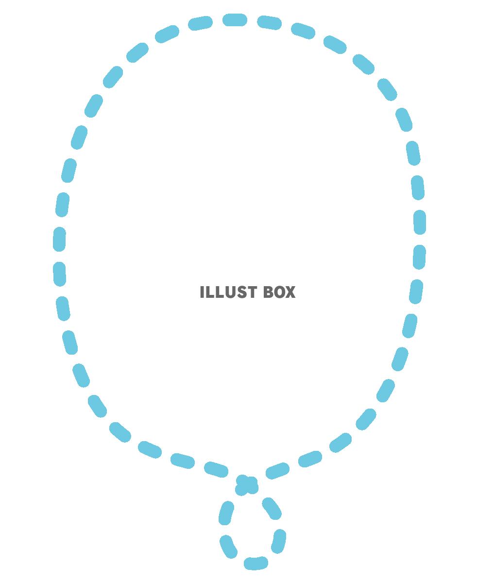 透過・点線の変わり吹き出し（水色）　手書きドット枠かわいいフ...