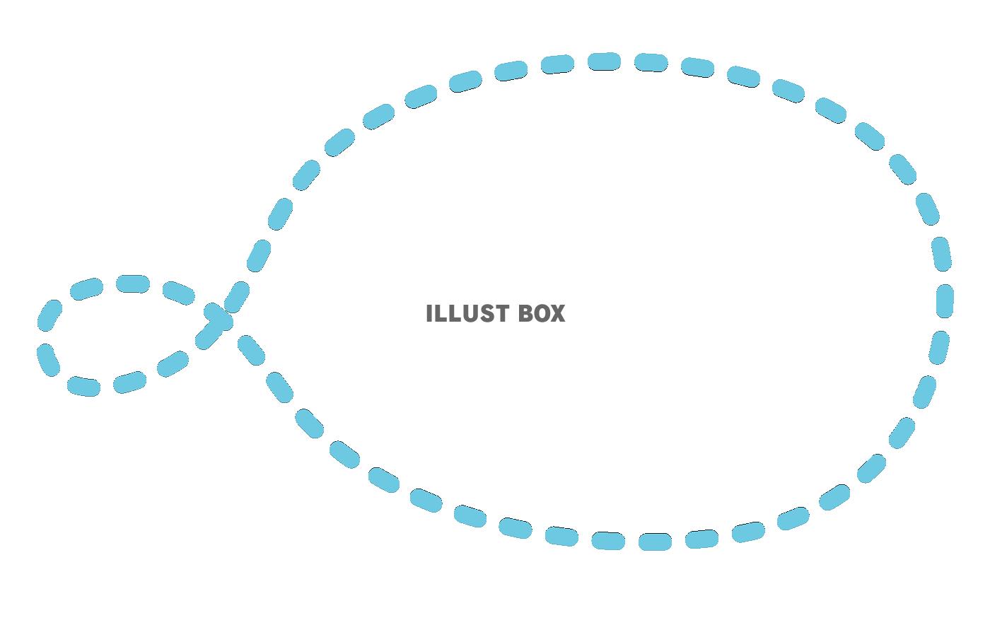 無料イラスト 透過 点線の変わり吹き出し 水色 手書きドット枠かわいいフ