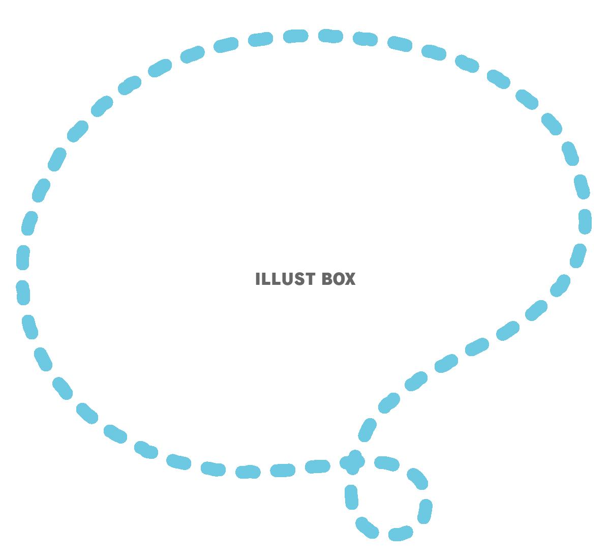 透過・点線の変わり吹き出し（水色）　手書きドット枠かわいいフ...