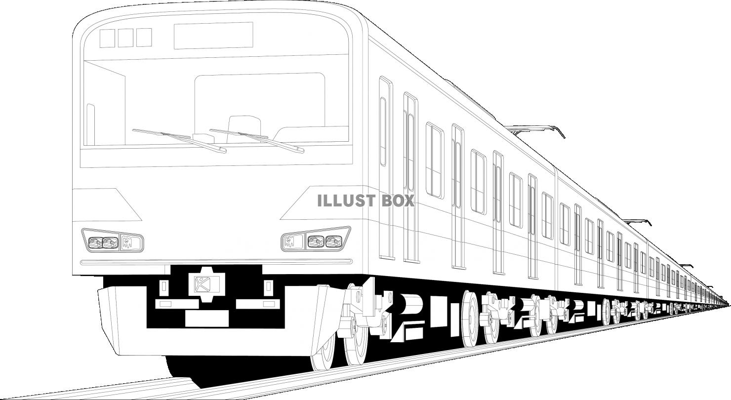 電車　鉄道　塗り絵　線画