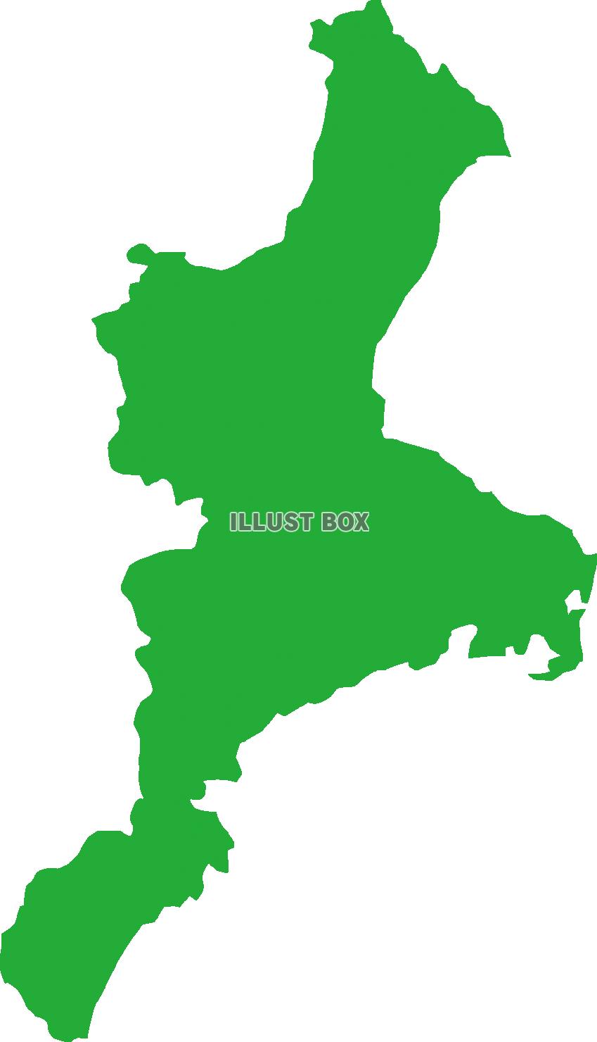 三重県の地図 （緑色）