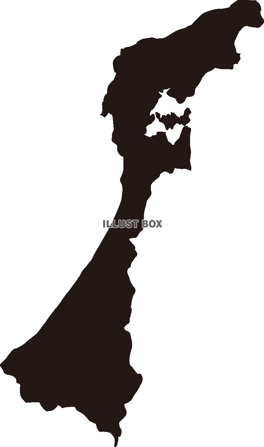石川県の地図（MAP）黒色