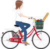 自転車　買い物　女性