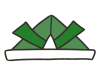 折り紙のかぶと　緑