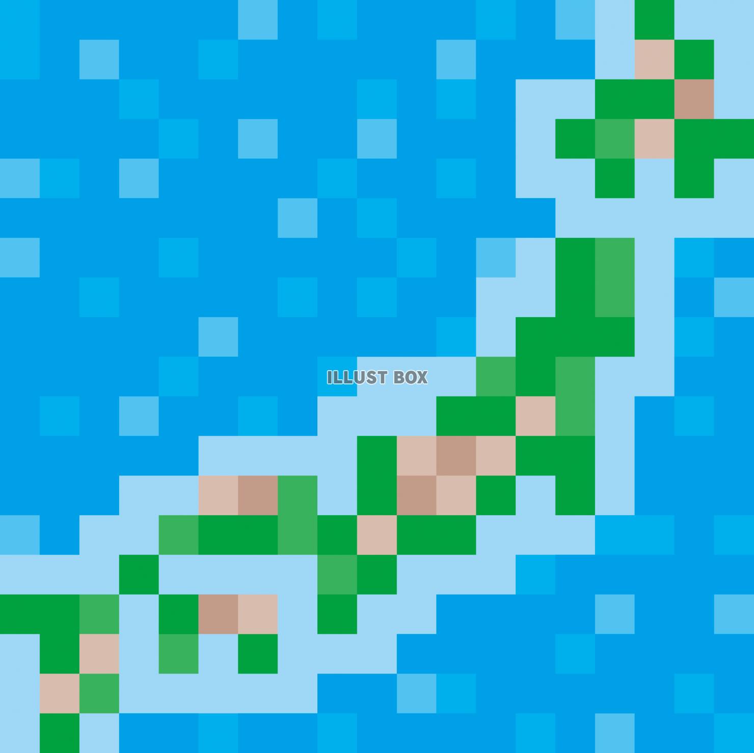 ドット絵　日本列島　日本地図　モザイク