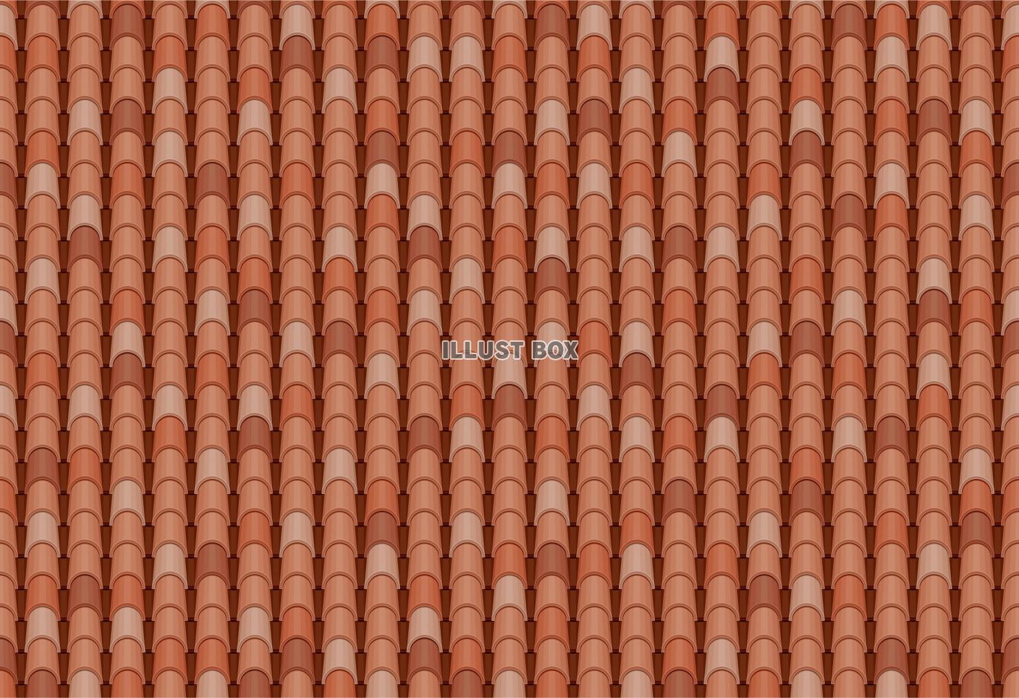 無料イラスト 洋風な瓦の屋根 シームレスなパターン