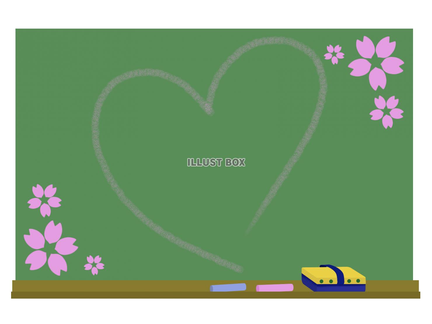 黒板のイラスト　桜