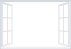 開け放った窓のフレーム　ホワイト
