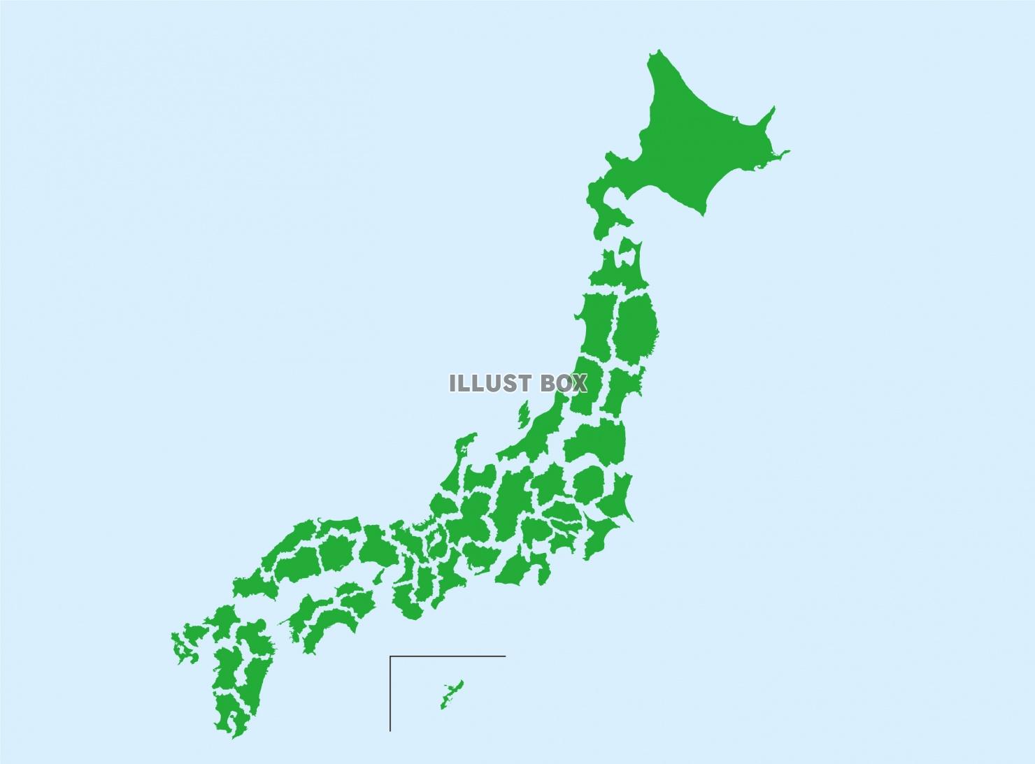 無料イラスト 日本地図 分割している46都道府県