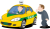 タクシーを拾うビジネスマン