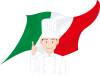 シェフ　イタリア国旗　イタリアン