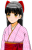 袴姿の女の子（上半身）（透過png）