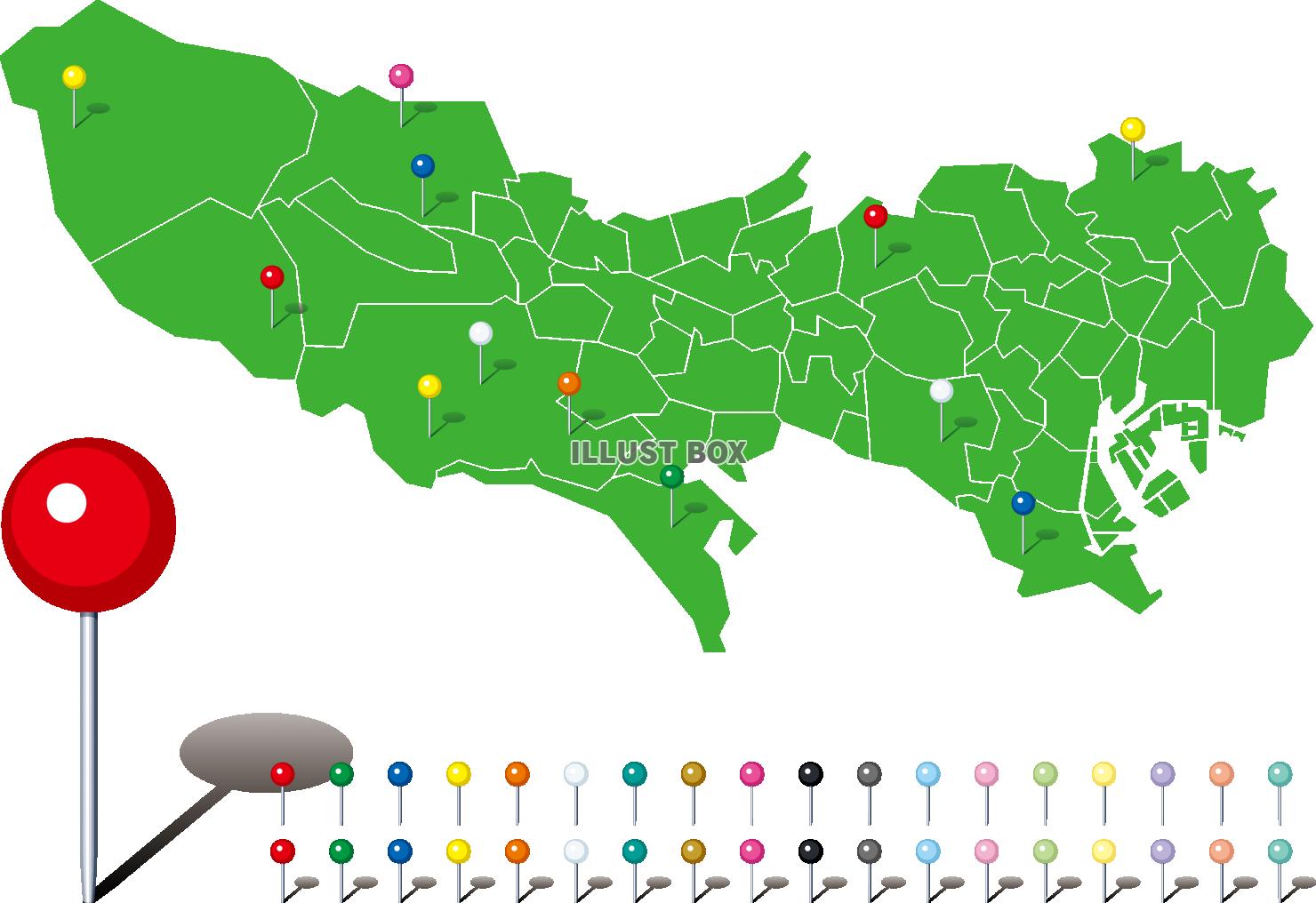 無料イラスト 東京都 地図 マップピン