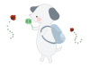 リュックを背負った犬のイラスト