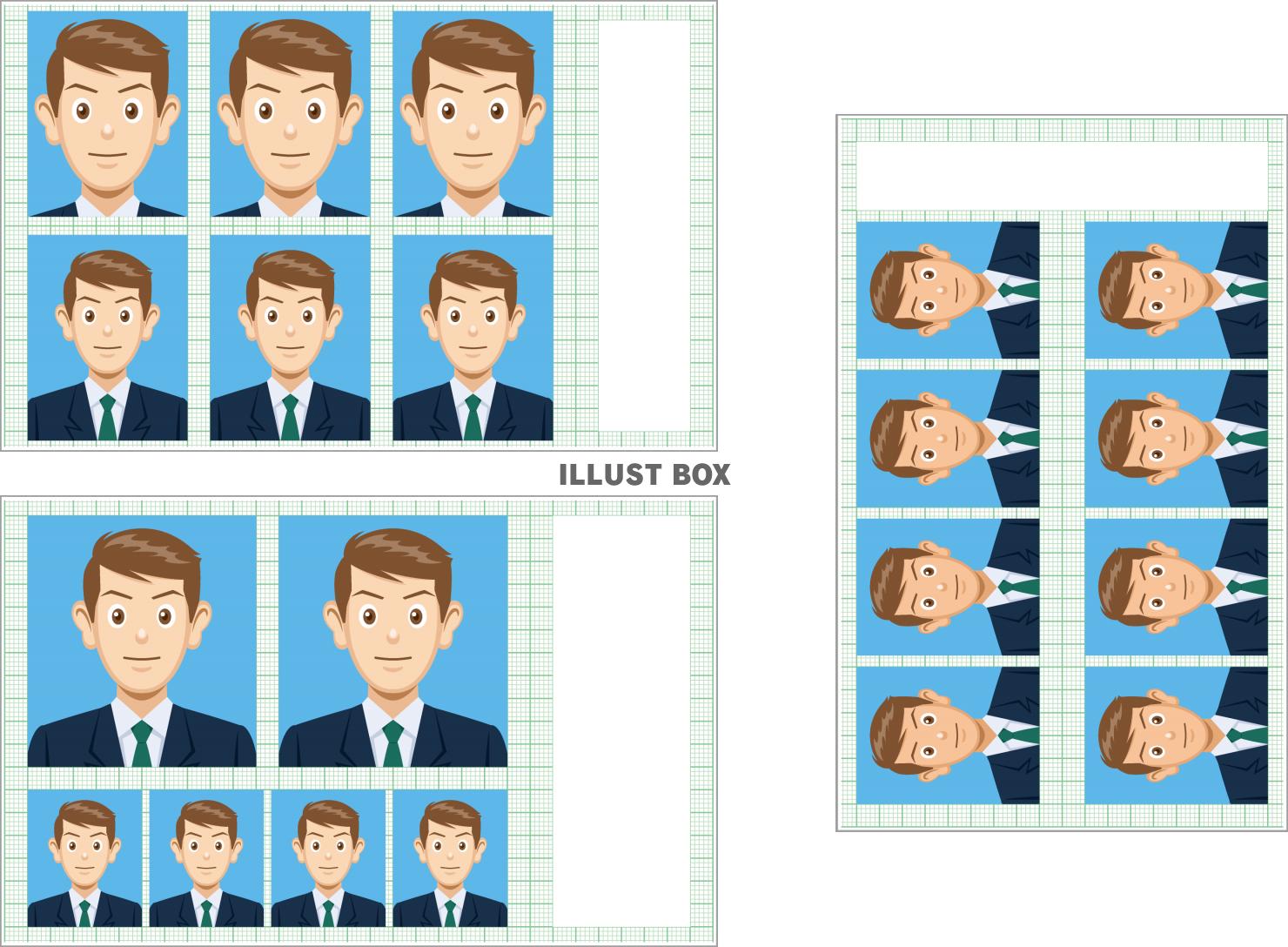 無料イラスト 証明写真 顔写真セット スピード写真男性