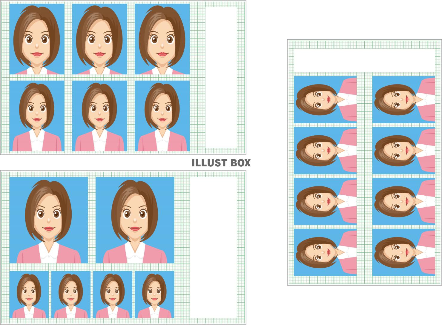 無料イラスト 証明写真 顔写真セット スピード写真女性