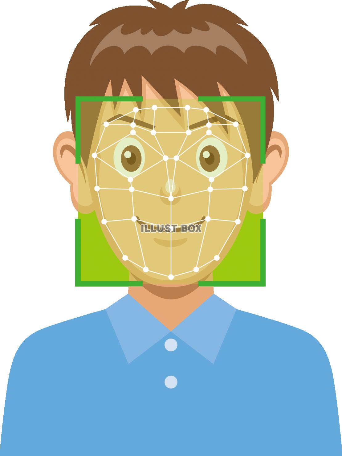 顔認証システムのイメージ　男性