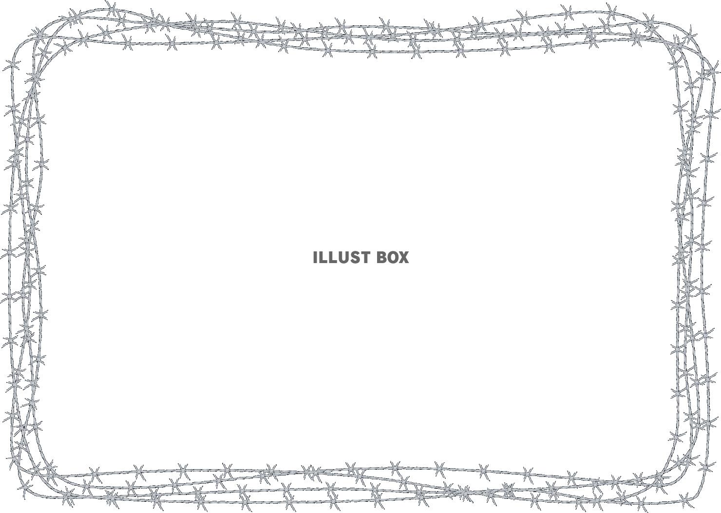 有刺鉄線　鉄条網　フレーム　立ち入り禁止