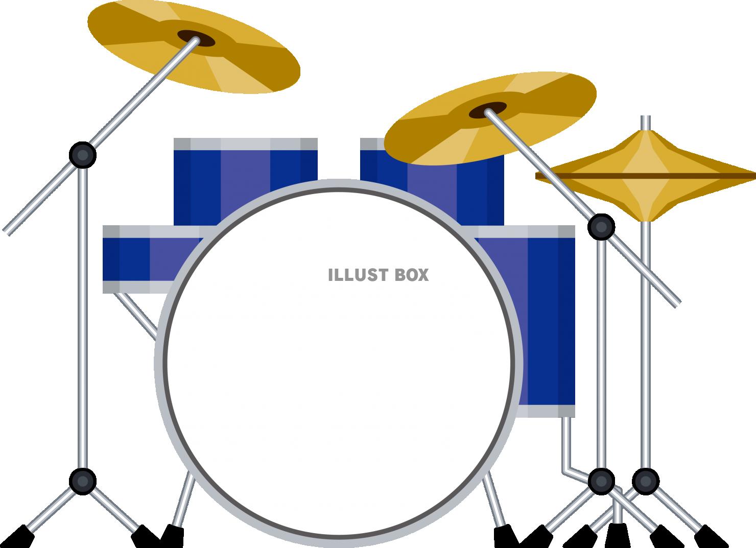 無料イラスト ドラム ドラムセット 楽器 音楽 リズム フレーム