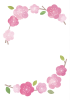 透過・桜のフレーム　春手書き水彩かわいいシンプル桜サクラ3月4月縦ピンク
