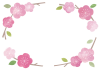 透過・桜のフレーム　春手書き水彩かわいいシンプル桜サクラ3月4月楕円