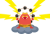 雷さま　雷神　キャラクター　稲妻