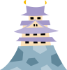 シンプルな切り絵風　日本の城