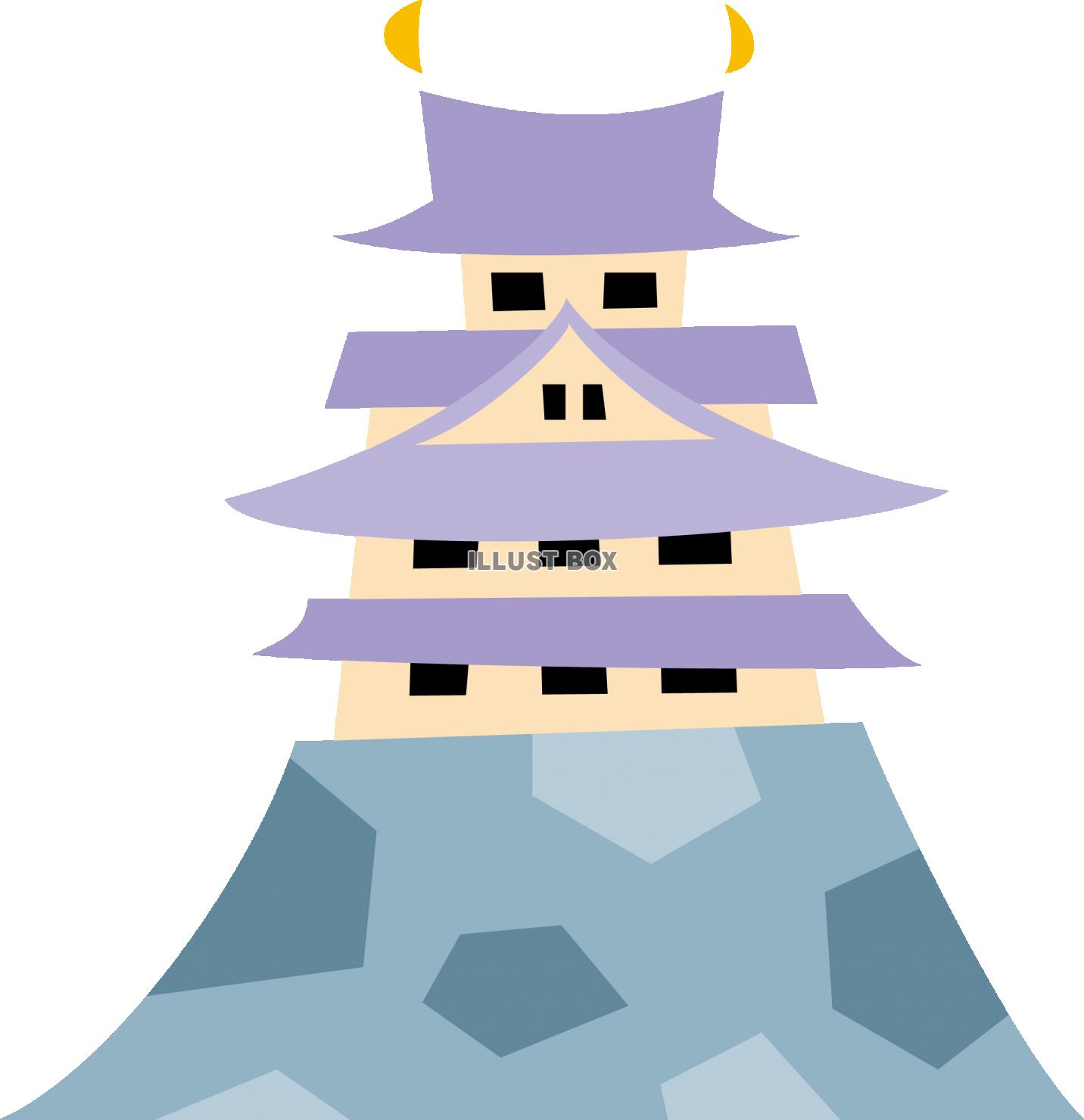 シンプルな切り絵風　日本の城