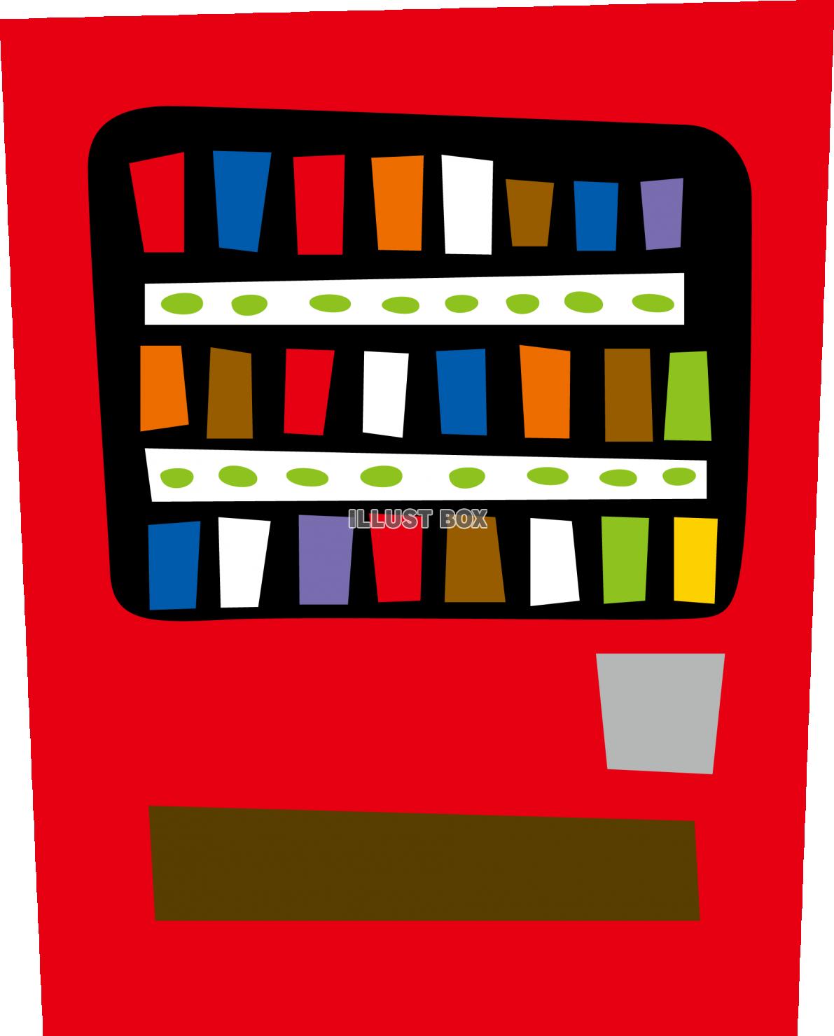 無料イラスト シンプルな切り絵風 自動販売機