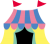 シンプルな切り絵風　ブース　テント