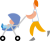 ベビーカーでお出かけする親子