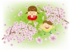 桜と子供