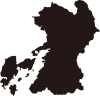 熊本県の地図（黒/シルエット）