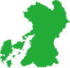 熊本県の地図（緑色）