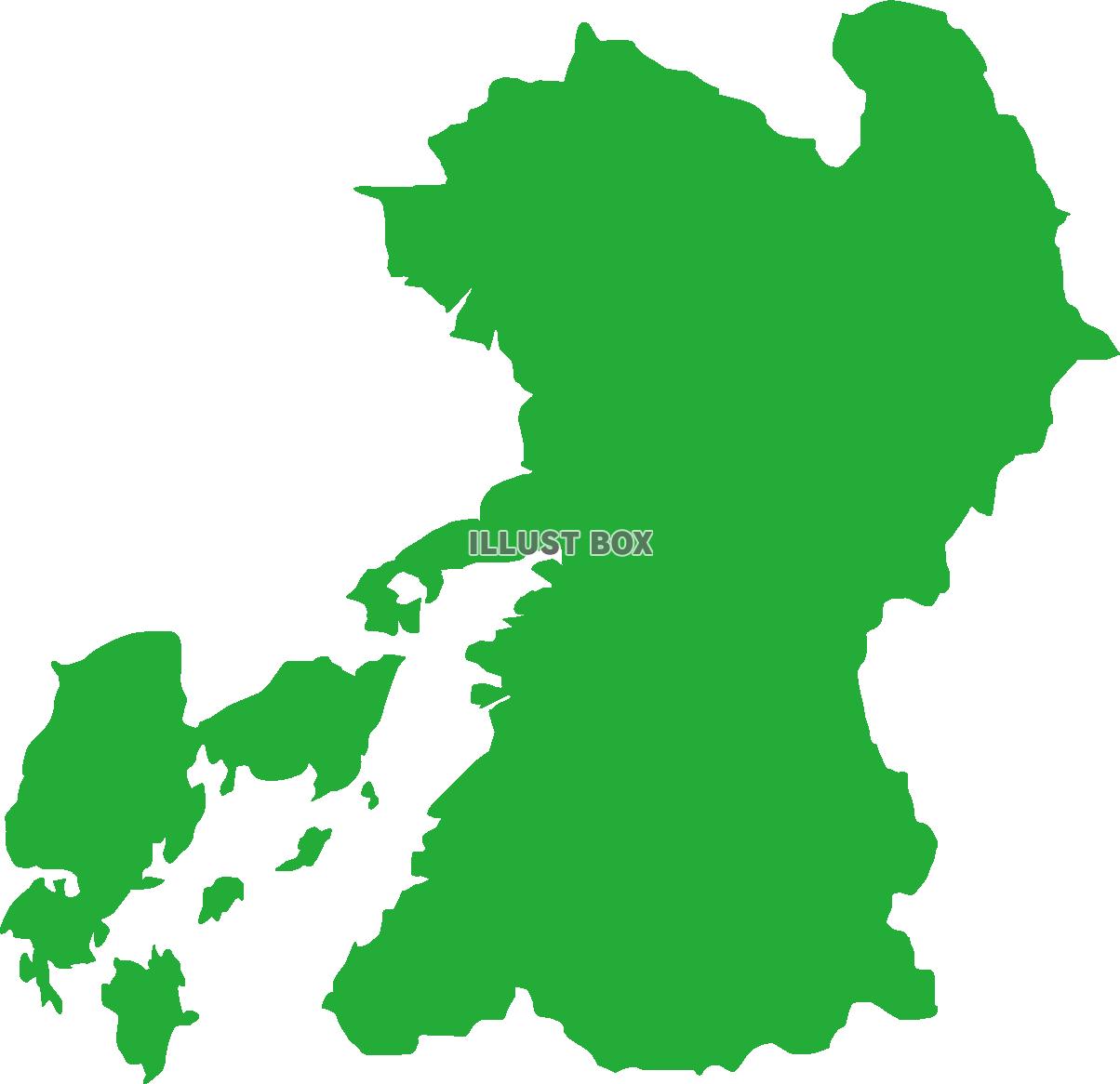 熊本県の地図（緑色）