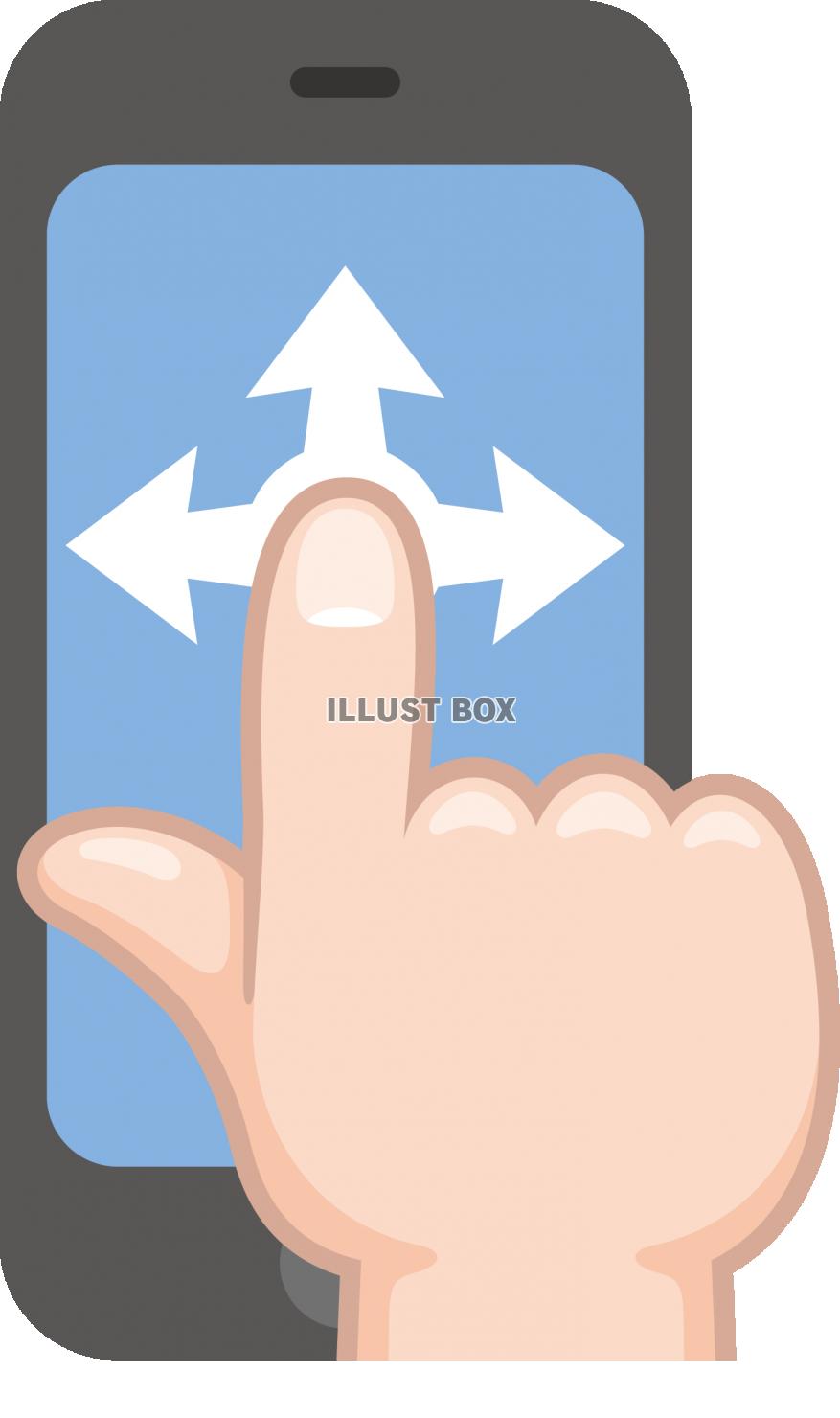 無料イラスト スマホ 操作 スワイプ ドラッグ